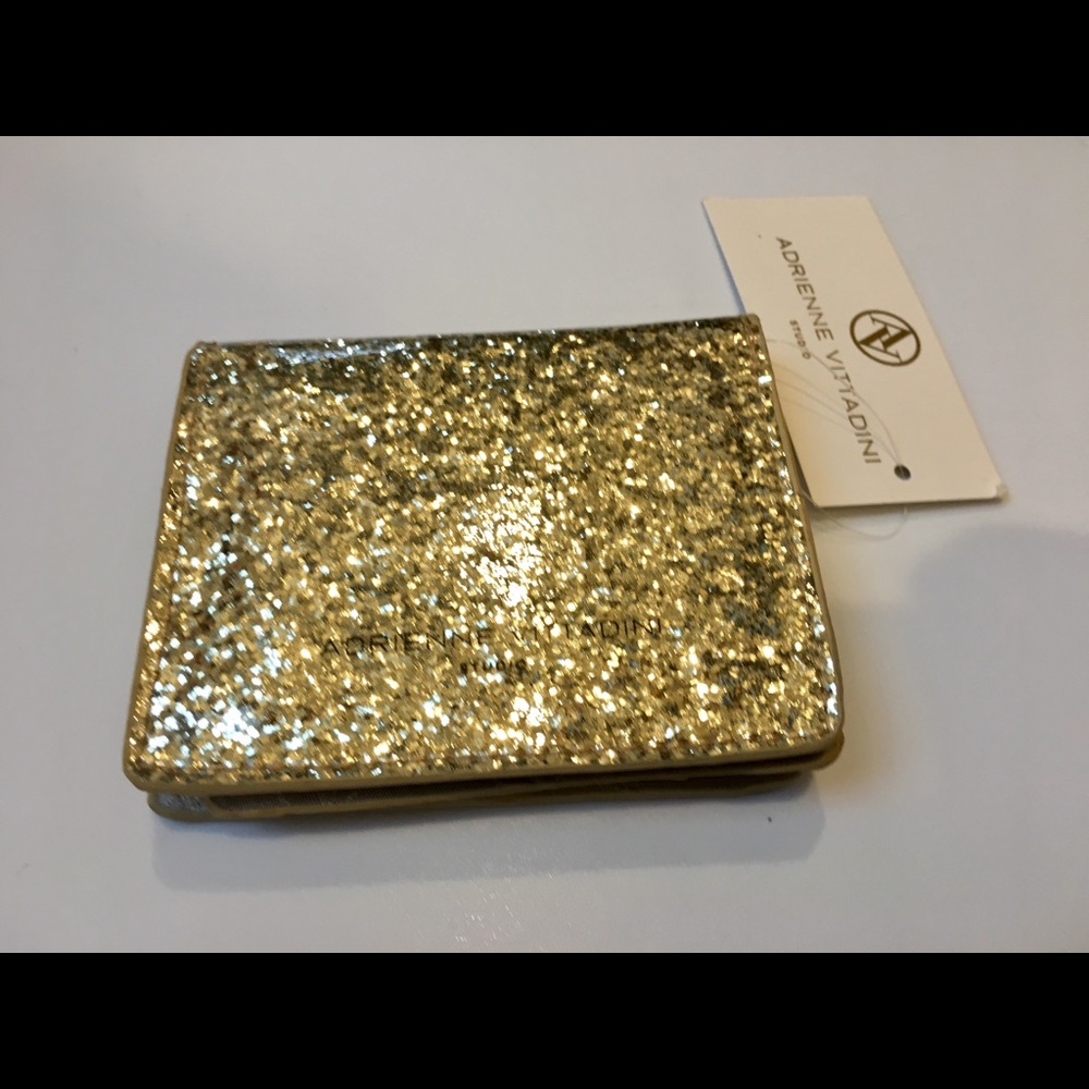 ADRIENNE VITTADINI WALLET New Gold Sparkle Glitter